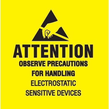 Decker Tape Products Label, ATTENTION OBSERVE PRECAUTIONS FOR HANDLING, 2"X2" DL9078